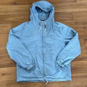 J. Crew Light Blue Hooded Windbreaker